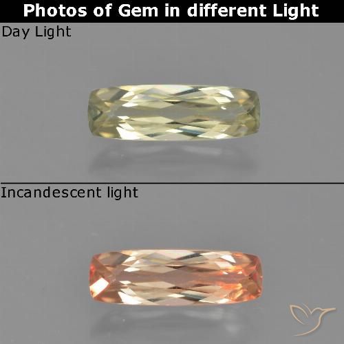 1.10ct Natural Amarillo muy claro Diásporo con Cambio de Color, Forma Cojín, VVS
