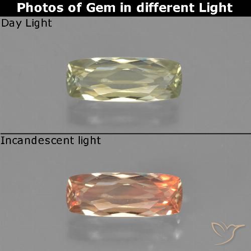 1.07ct Natural Amarillo dorado muy claro Diásporo con Cambio de Color, Forma Cojín, VVS