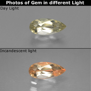 Diasporo con cambio de color amarillo natural de 1,19 ct, en forma de pera, VVS-VS