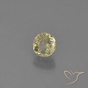 Diasporo con cambio de color amarillo natural de 0,60 ct, corte redondo, VS