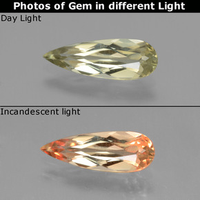 Diasporo con cambio de color multicolor natural de 1,37 ct, en forma de pera, VVS
