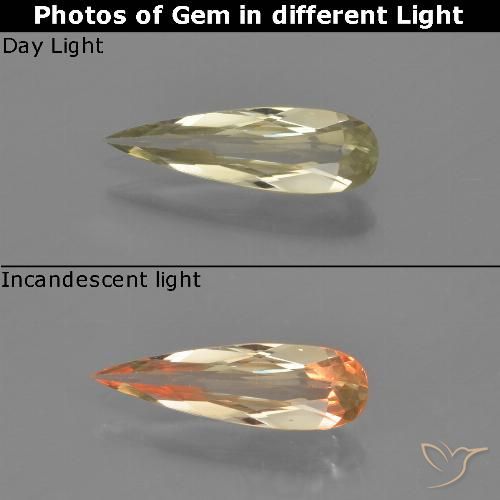 0.75ct Natural Amarillo claro Diásporo con Cambio de Color, En forma de pera, VVS-VS