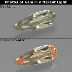 Diásporo con Cambio de Color Amarillo claro natural de 0.87 ct, En forma de pera, VVS-VS