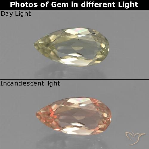 0.71ct Natural Amarillo claro Diásporo con Cambio de Color, En forma de pera, VVS