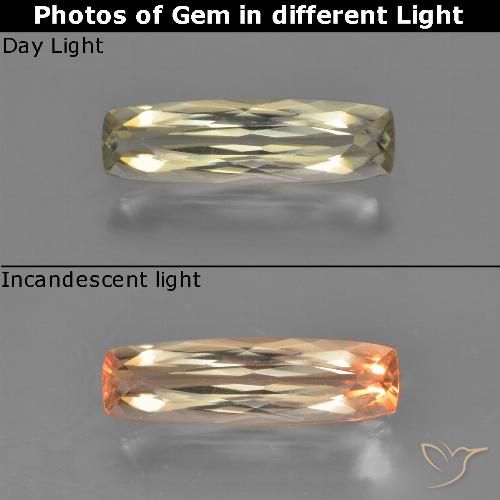 1.30ct Natural Amarillo claro Diásporo con Cambio de Color, Forma Cojín, VS