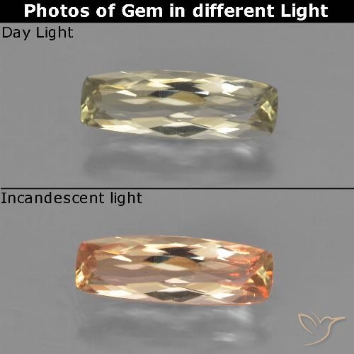 1.36ct Natural Amarillo claro Diásporo con Cambio de Color, Forma Cojín, VVS-VS