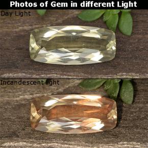 Diasporo con cambio de color amarillo natural de 1,35 ct, corte cojín, VVS