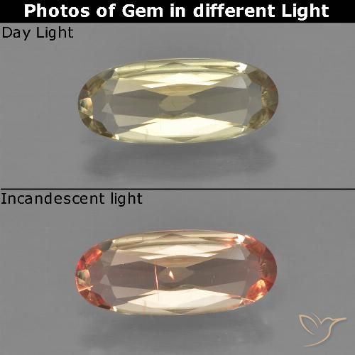 0.87ct Natural Amarillo cálido Diásporo con Cambio de Color, Ovalada, VS