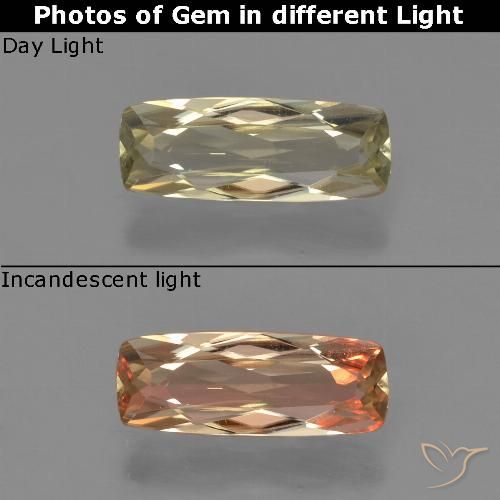 0.80ct Natural Amarillo muy claro Diásporo con Cambio de Color, Forma Cojín, VVS-VS