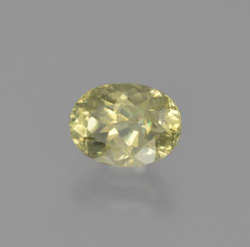 Diasporo con cambio de color amarillo natural de 1,18 ct, corte óvalo, VS-SI