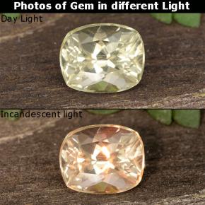 Diasporo con cambio de color amarillo natural de 0,54 ct, corte cojín, VVS