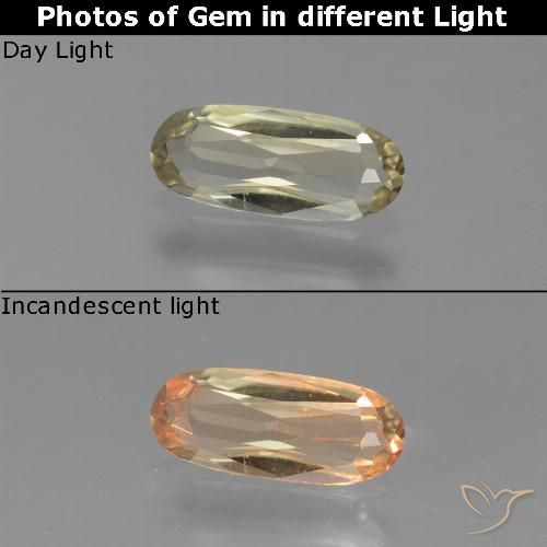 0.71ct Natural Amarillo claro Diásporo con Cambio de Color, Ovalada, VVS