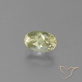 Diasporo con cambio de color amarillo natural de 1,35 ct, corte óvalo, VS-SI