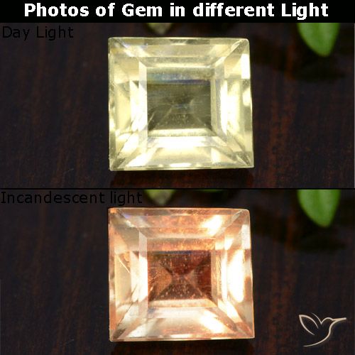 1.01ct Natural Amarillo muy claro Diásporo con Cambio de Color, Cuadrado, VS