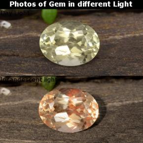 Diasporo con cambio de color amarillo natural de 0,95 ct, corte óvalo, VS