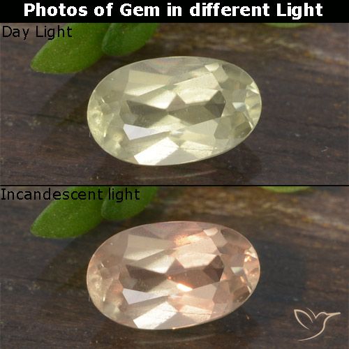 0.63ct Natural Amarillo claro Diásporo con Cambio de Color, Ovalada, VS