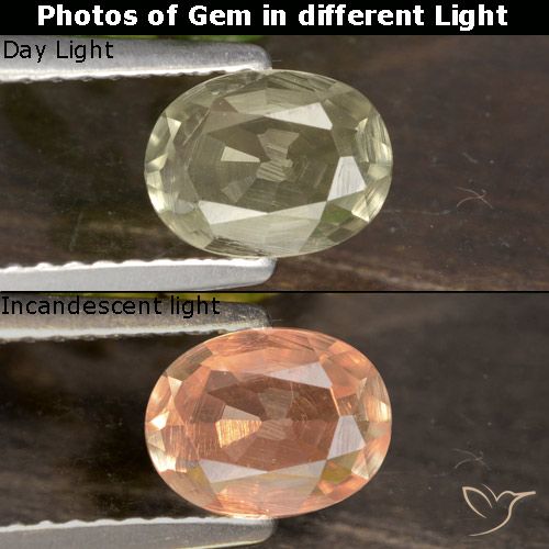 0.66ct Natural Amarillo muy claro Diásporo con Cambio de Color, Ovalada, VVS-VS