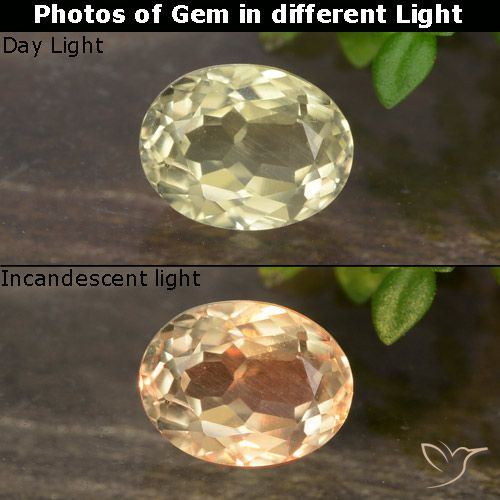 0.84ct Natural Amarillo muy pálido Diásporo con Cambio de Color, Ovalada, VVS-VS