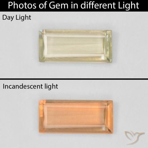 Diásporo con Cambio de Color Amarillo claro natural de 0.70 ct, Corte Baguette, VVS-VS