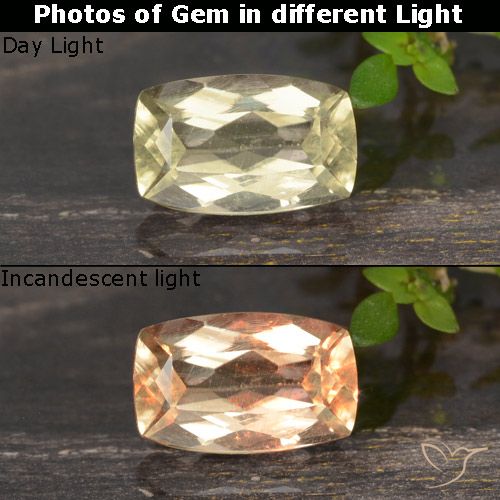 0.82ct Natural Amarillo muy claro Diásporo con Cambio de Color, Elegante, VS