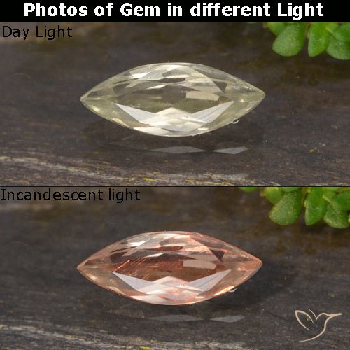 0.50ct Natural Amarillo dorado muy claro Diásporo con Cambio de Color, Marquesa, VVS-VS