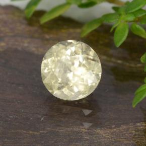 Diasporo con cambio de color amarillo natural de 0,86 ct, corte redondo, VS