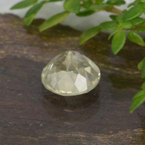 Diasporo con cambio de color amarillo natural de 0,86 ct, corte redondo, VS
