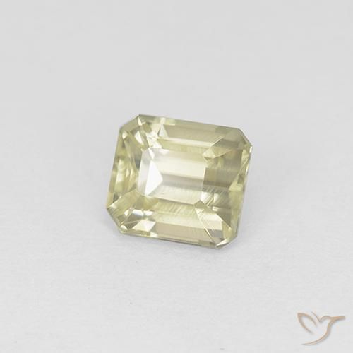 Diásporo con Cambio de Color Amarillo pálido natural de 1.07 ct, Corte Octágono / Esmeralda, VS
