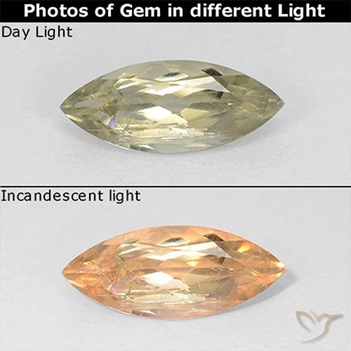 0.83ct Natural Amarillo claro Diásporo con Cambio de Color, Marquesa, VS