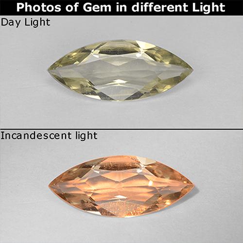 Diásporo con Cambio de Color Amarillo claro natural de 0.57 ct, Marquesa, VVS