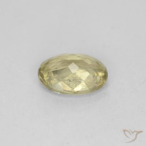 Diásporo con Cambio de Color Amarillo dorado claro natural de 0.65 ct, Ovalada, VS