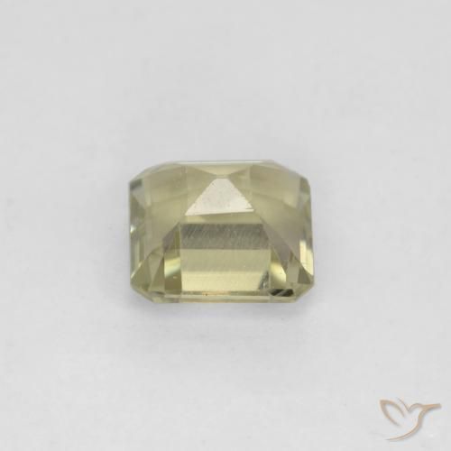 Diasporo con cambio de color amarillo natural de 0,80 ct, corte esmeralda, VS