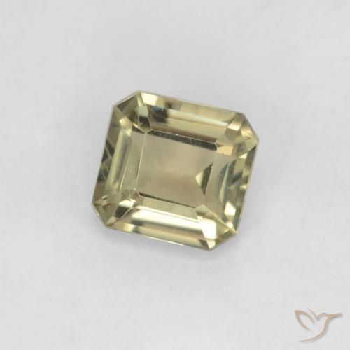 Diásporo con Cambio de Color Amarillo pálido natural de 0.89 ct, Corte Octágono / Esmeralda, VS