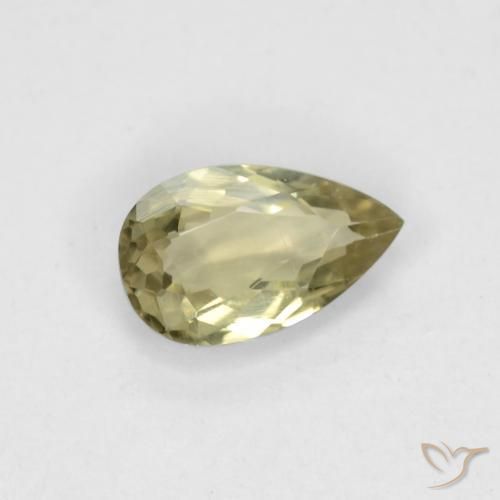 Diásporo con Cambio de Color Amarillo pálido natural de 0.70 ct, En forma de pera, VS