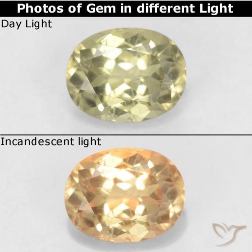 0.79ct Natural Amarillo claro Diásporo con Cambio de Color, Ovalada, VS