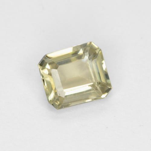 Diasporo con cambio de color amarillo natural de 0,62 ct, corte esmeralda, VS