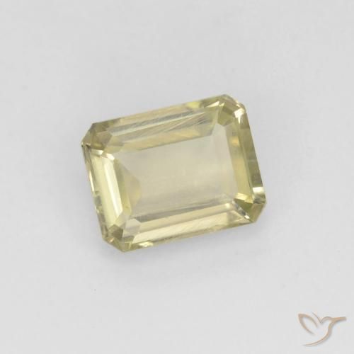 Diásporo con Cambio de Color Beige amarillo natural de 0.82 ct, Corte Octágono / Esmeralda, VS