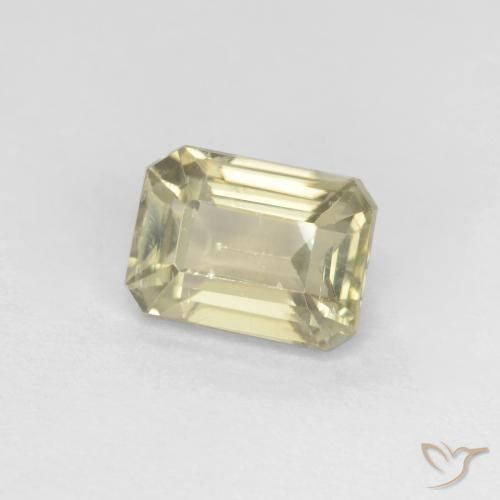 Diásporo con Cambio de Color Amarillo pálido natural de 0.97 ct, Corte Octágono / Esmeralda, VS