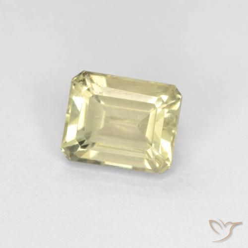 Diásporo con Cambio de Color Amarillo pálido natural de 0.94 ct, Corte Octágono / Esmeralda, VS