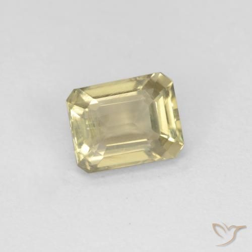 Diásporo con Cambio de Color Beige amarillo natural de 0.79 ct, Corte Octágono / Esmeralda, VS