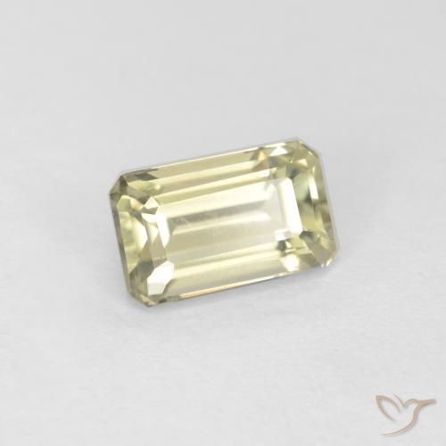 Diásporo con Cambio de Color Amarillo pálido natural de 0.76 ct, Corte Octágono / Esmeralda, VS