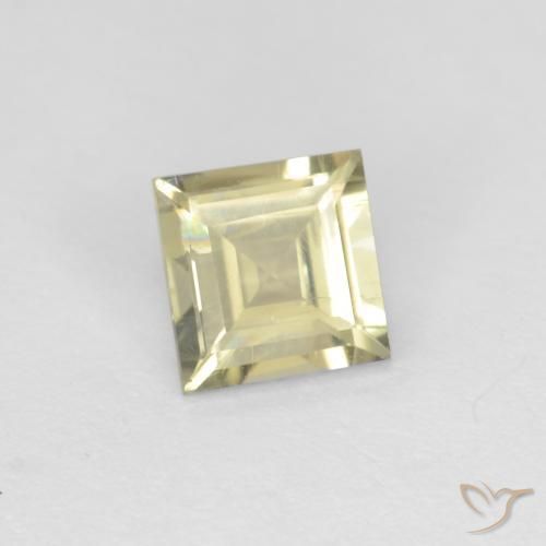 Diasporo con cambio de color amarillo natural de 0,70 ct, cuadrado, VS