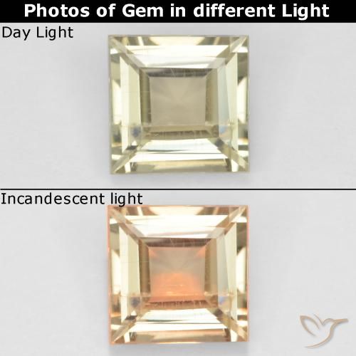 0.70ct Natural Amarillo muy claro Diásporo con Cambio de Color, Cuadrado, VS