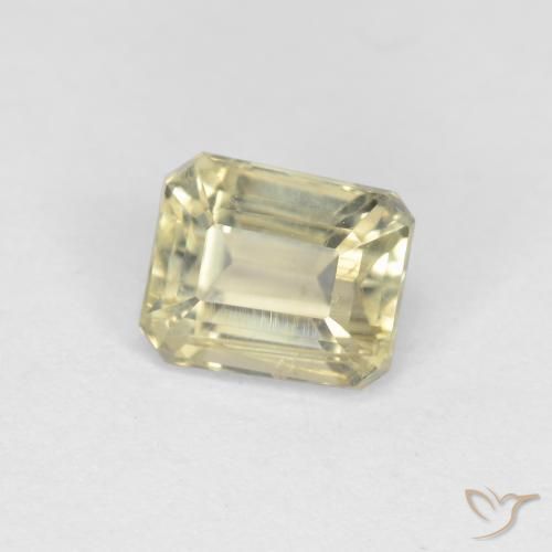 Diásporo con Cambio de Color Amarillo claro natural de 1.08 ct, Corte Octágono / Esmeralda, VS