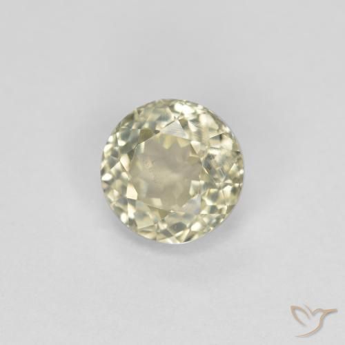 Diásporo con Cambio de Color Amarillo pálido natural de 0.74 ct, Redondo, VS