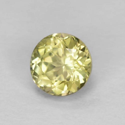 Diasporo con cambio de color amarillo natural de 0,64 ct, corte redondo, VVS