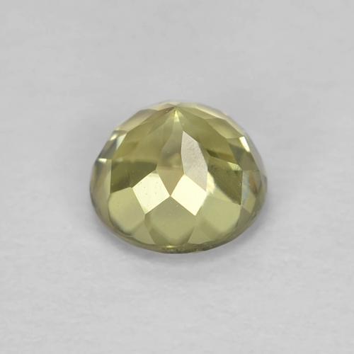 Diasporo con cambio de color amarillo natural de 0,64 ct, corte redondo, VVS