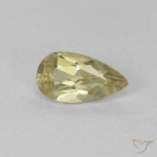Diásporo con Cambio de Color Amarillo medio natural de 0.76 ct, En forma de pera, VVS