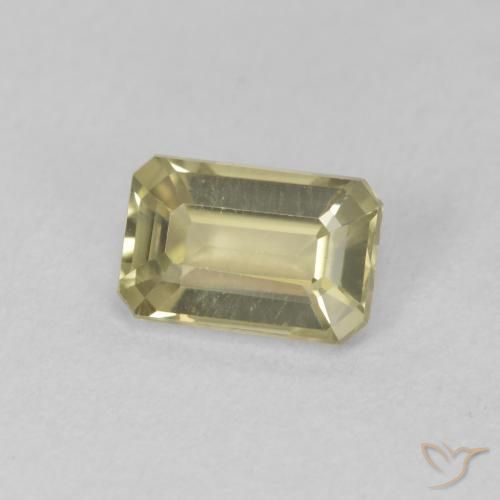 Diásporo con Cambio de Color Amarillo claro natural de 0.93 ct, Corte Octágono / Esmeralda, VVS