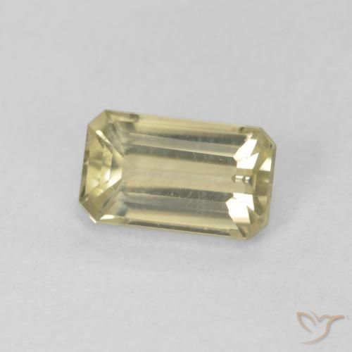 Diásporo con Cambio de Color Amarillo suave natural de 0.74 ct, Corte Octágono / Esmeralda, VVS
